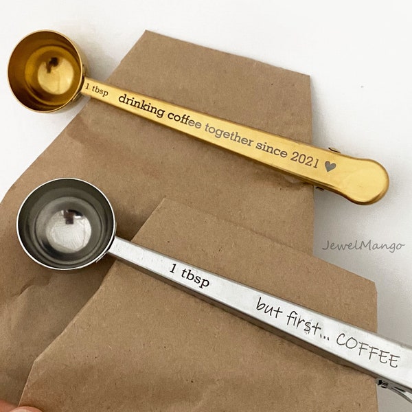 Custom Bag Clip Scoop Coffee Etsy