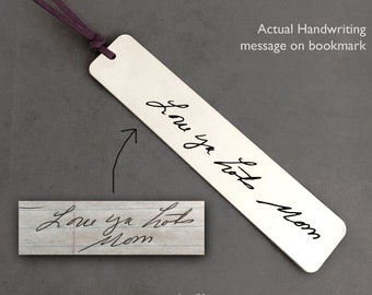 Custom Handwriting Bookmark, engraving bookmark, kid actual handwriting gift, Custom Writing Engraving, kid drawing, brand logo, Custom Logo