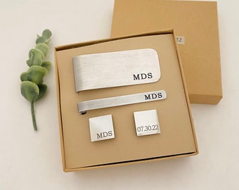 Gift for him, Groomsmen gifts, Personalized gifts, Custom gift for him, initials, monogram, money clip, credit card, tie clip, cuff links