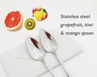One Personalized Grapefruit spoon, Serrated spoon, kiwi spoon, mango, custom silverware, wedding gifts, monogram grapefruit spoon