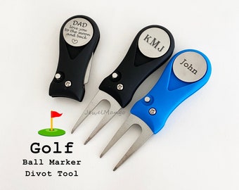 Golf Ball Marker Divot Tool, Custom Fathers Day Gifts, Groomsmen Gift, Husband Gift, Golf divot marker, ball marker, Golf dad, Golf mom