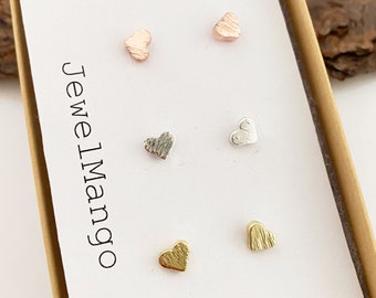 Tiny Heart Earrings, Tiny heart stud earrings, mini Heart post earrings, gold heart, silver heart, rose gold heart, heart ear posts