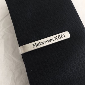 Bible verse Tie bar, Roman numbers, roman numeral Tie clip, bible verse gifts for men, Wedding gifts, gift for him, dad gifts, Hebrews