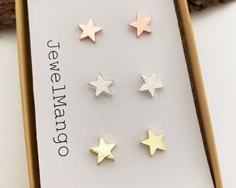 Star stud Earrings, Gold Star, Silver Star, Rose Gold Star, Star Post earrings, Star Ear Studs, Star ear Posts