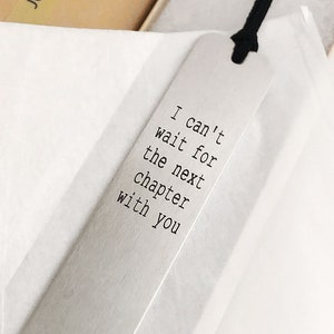 I can&#39;t wait for the next chapter with you, custom bookmark, I can&#39;t wait to marry you, Wedding gift for groom, Wedding gift for bride
