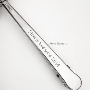 Coffee measuring Spoon and Bag Clip, Stainless Steel Bag Clip, Custom Measuring Scoop 1 tbsp, Gold and Silver, Personalized gift for coffee image 6