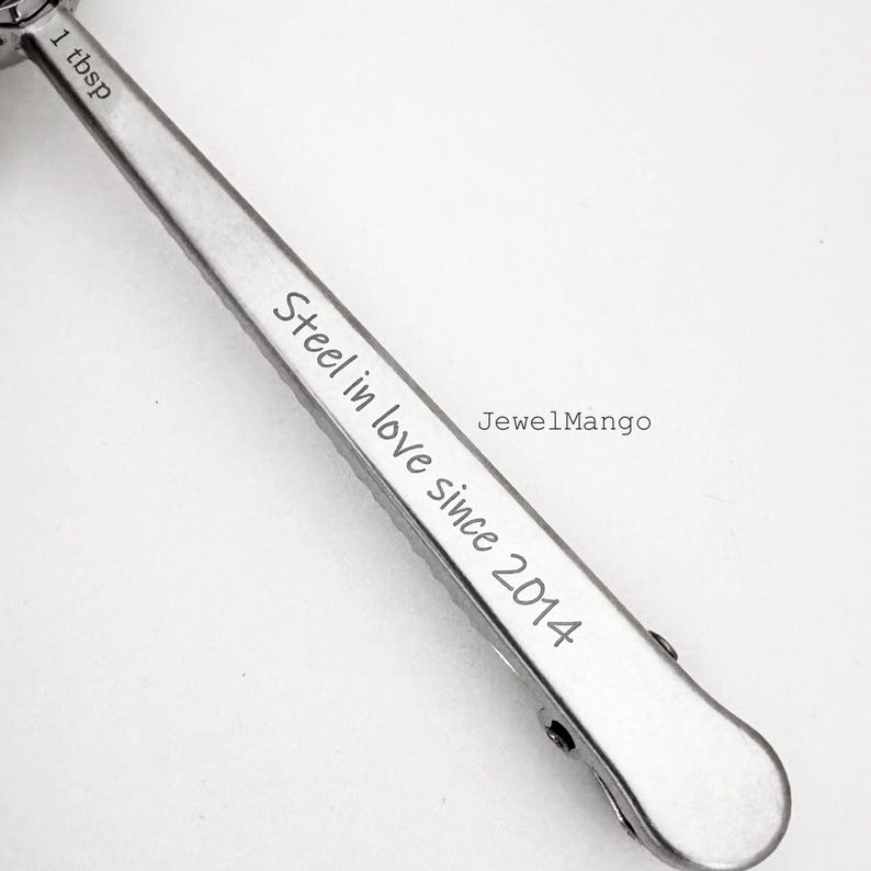 Coffee measuring Spoon and Bag Clip, Stainless Steel Bag Clip, Custom Measuring Scoop 1 tbsp, Gold and Silver, Personalized gift for coffee image 6