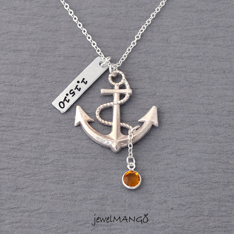 Personalized anchor necklace Wedding Keepsake necklace Etsy