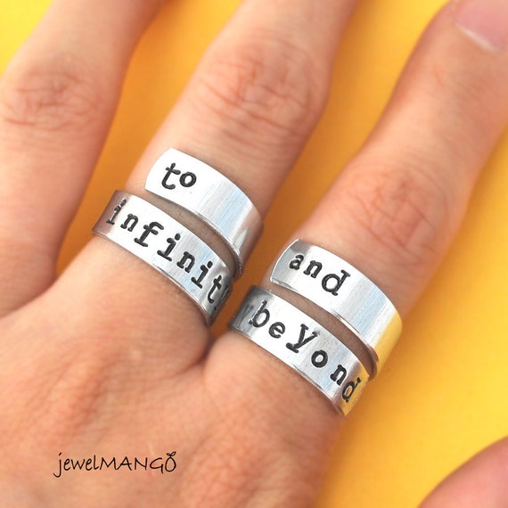 To Infinity and Beyond Ring Set Personalized Ring Infinity Ring