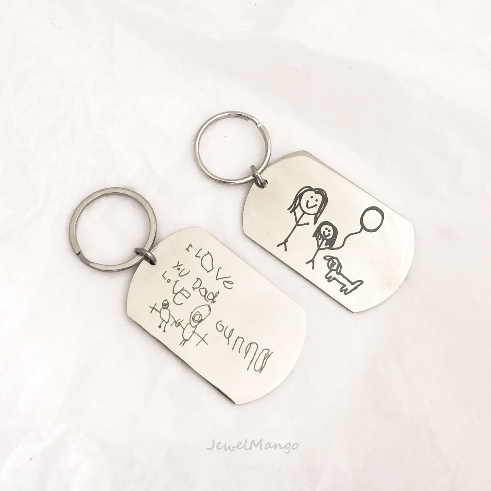 Handwriting Key Chain Kid Drawing Custom Handwriting Tag | Etsy