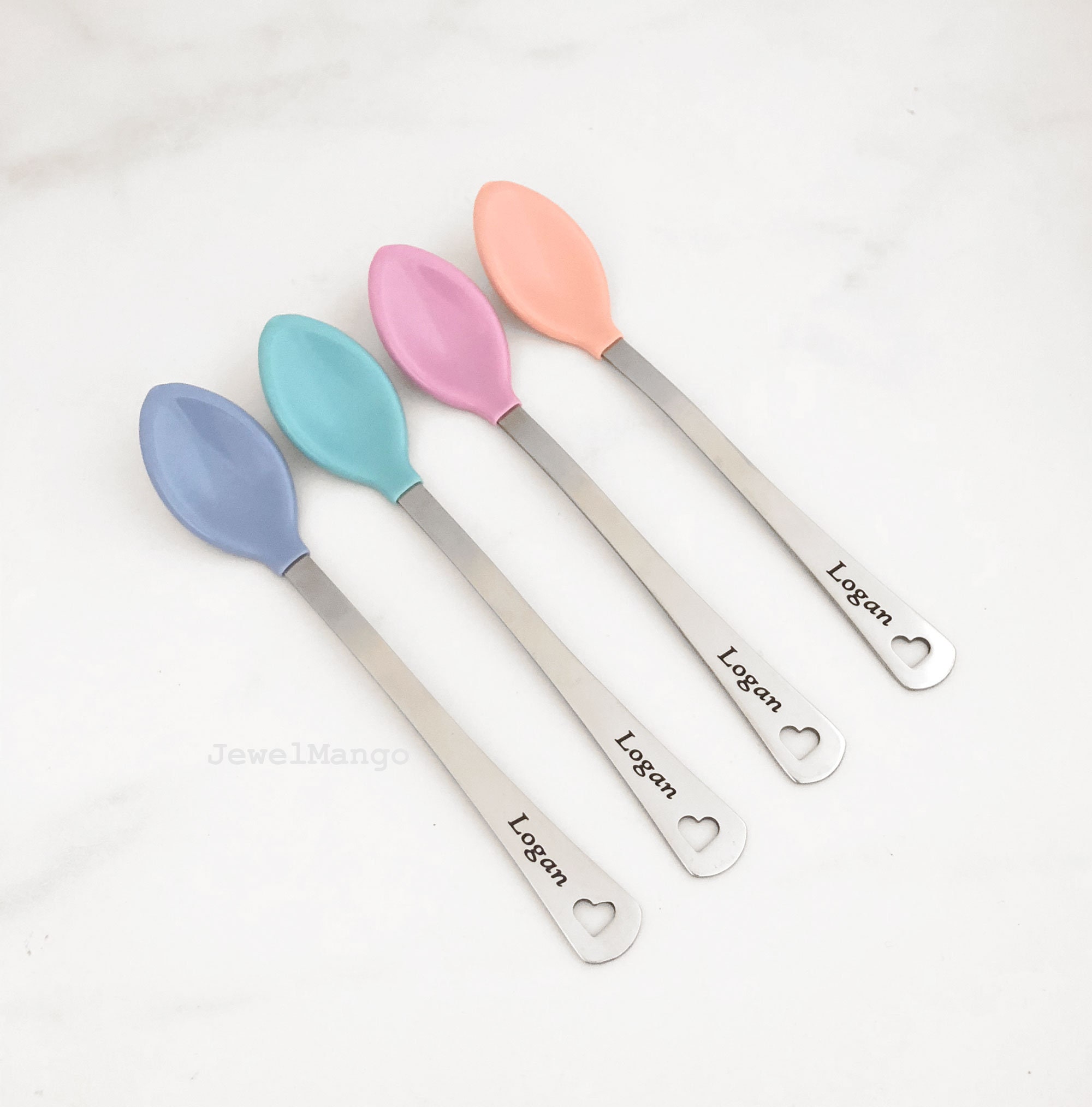 Personalized Baby Spoon Set, Perfect Baby Shower Gift, New Mom, Baby Feeding,  Baby Pink Set, White Hot, New Baby Gift, Engraved Baby Spoon -  Israel