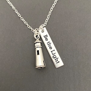 Custom lighthouse necklace, personalized necklace, success, special memory, lighthouse necklace, silver necklace, 3D Lighthouse Charms
