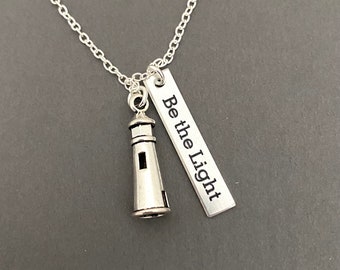 Custom lighthouse necklace, personalized necklace, success, special memory, lighthouse necklace, silver necklace, 3D Lighthouse Charms