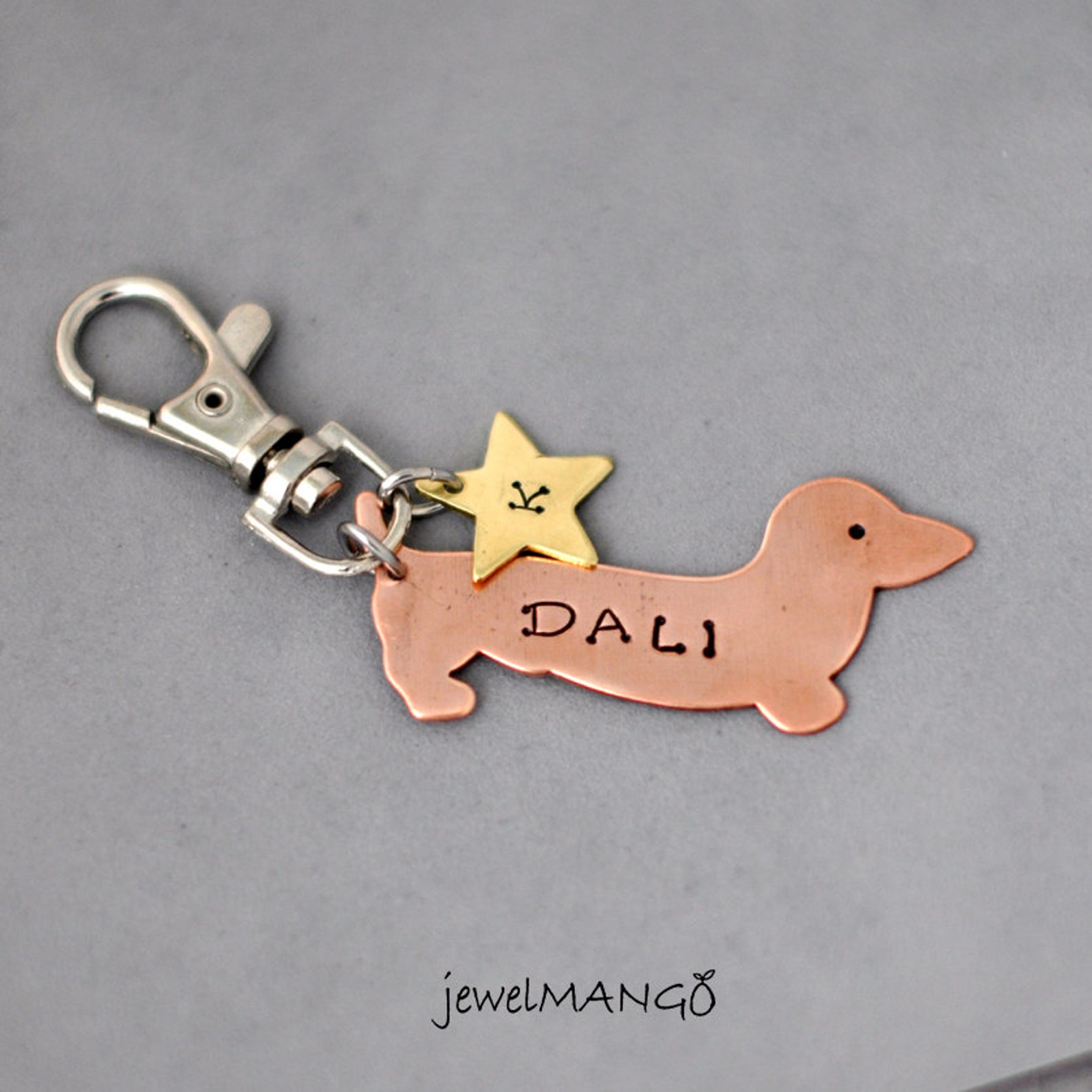 Dachshund Bag Charm Key Ring Dog Puppy Doxie Star Etsy