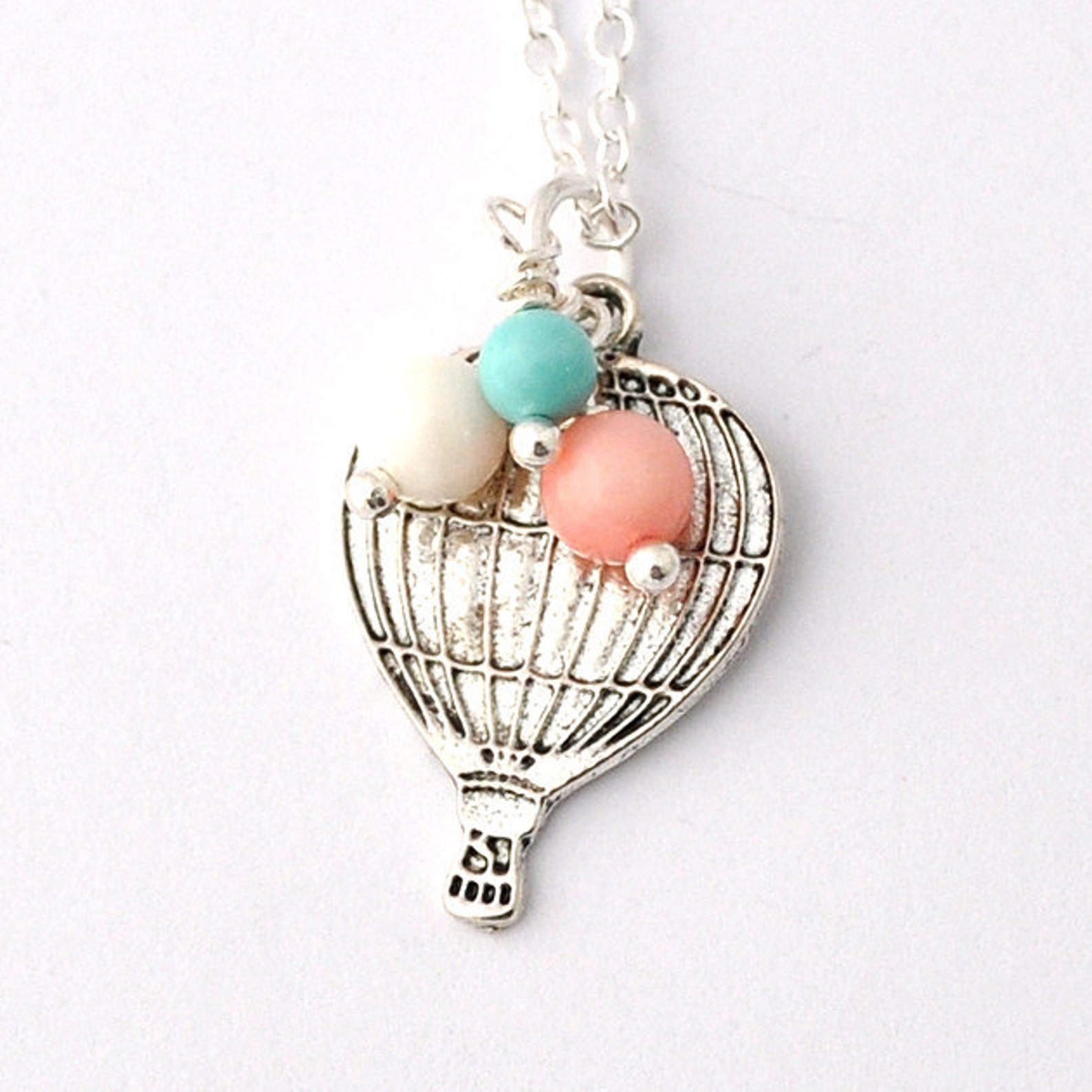 Hot Air Balloon Necklace Love is in the Air up up and Away Etsy