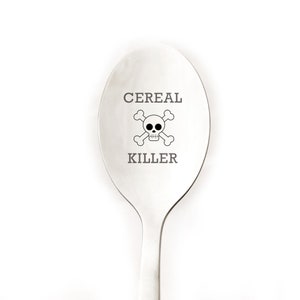Cereal Killer Spoon, Cereal Lover, Unique Gift, Cereal Lover, Fun gift ideas, Skull, dessert spoon