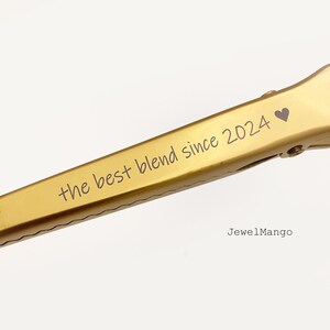 Coffee measuring Spoon and Bag Clip, Stainless Steel Bag Clip, Custom Measuring Scoop 1 tbsp, Gold and Silver, Personalized gift for coffee image 5