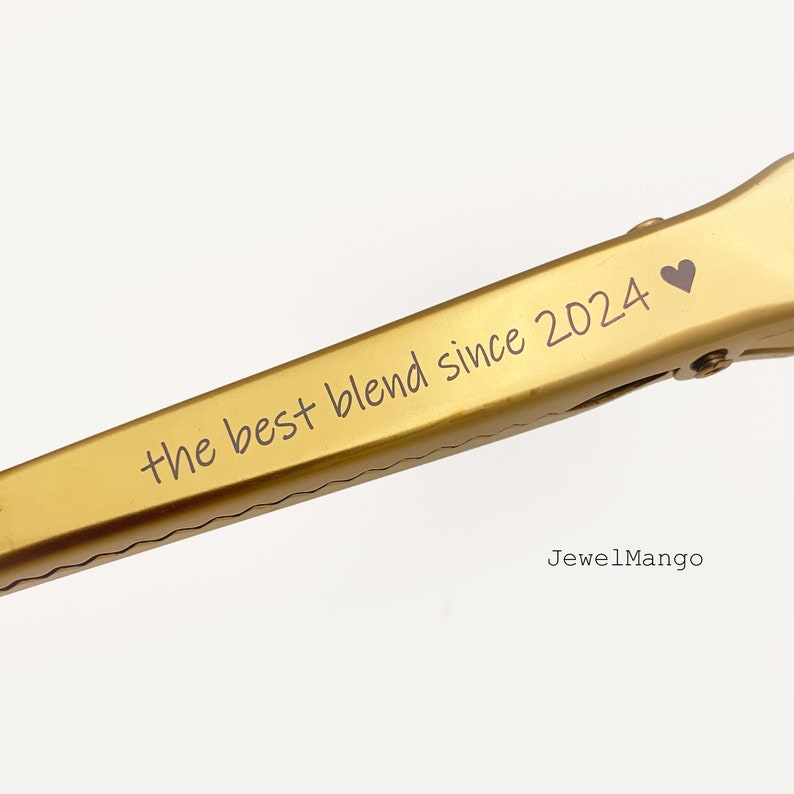 Coffee measuring Spoon and Bag Clip, Stainless Steel Bag Clip, Custom Measuring Scoop 1 tbsp, Gold and Silver, Personalized gift for coffee image 5