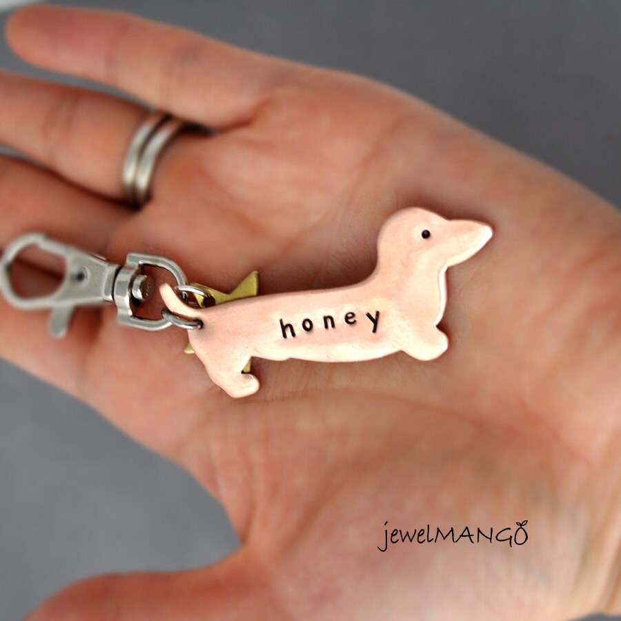 Dachshund Bag Charm Key Ring Dog Puppy Doxie Star Etsy
