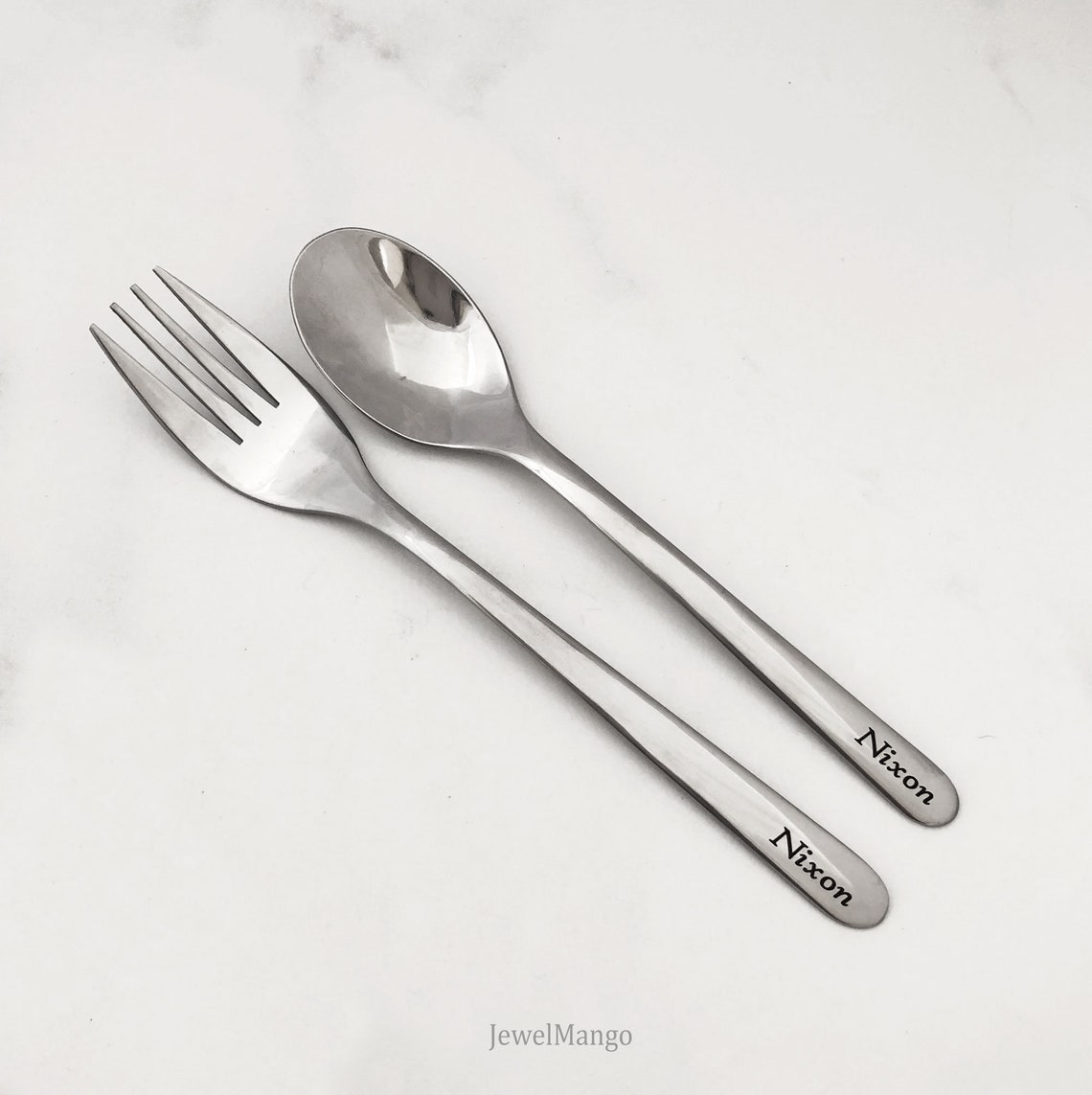 Personalized Spoon and Fork Set, Personalized Flatware Set, Dinner Set ...