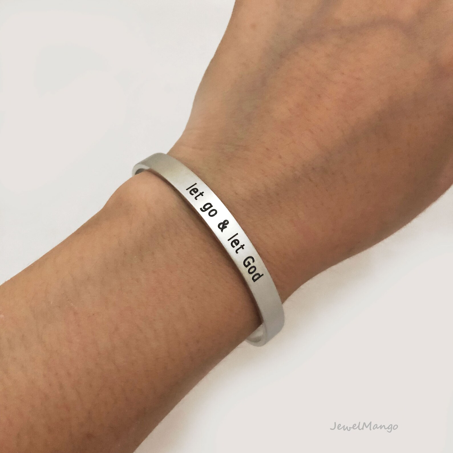 Custom Hand Engraved Affirmation Cuff Bracelet