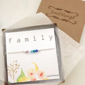 Family Birthstone necklace, Family birthstone, Birthday Gifts for mom, Swarovski Crystal, crystal Jewelry, Holiday Gift, Christmas gifts mom image 4