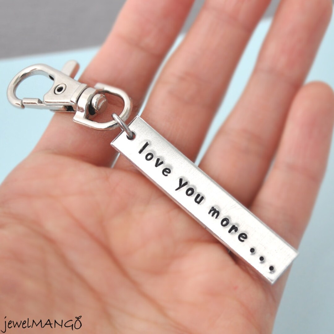 I Love You More Key Ring Valentine Gifts Personalized Key Etsy