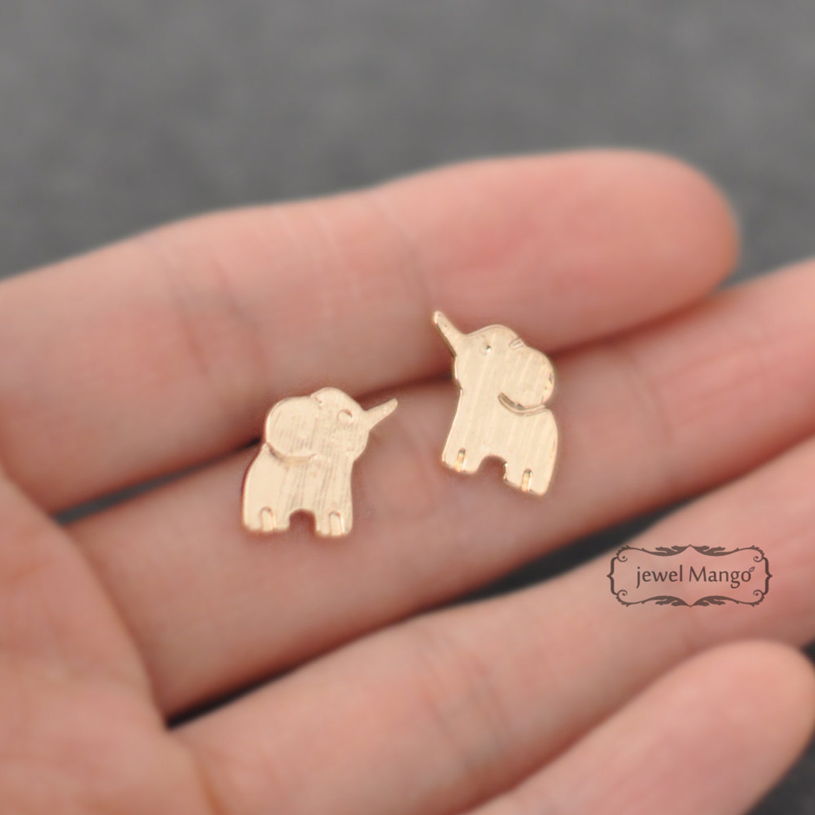 Gold elephant stud earrings Clearance