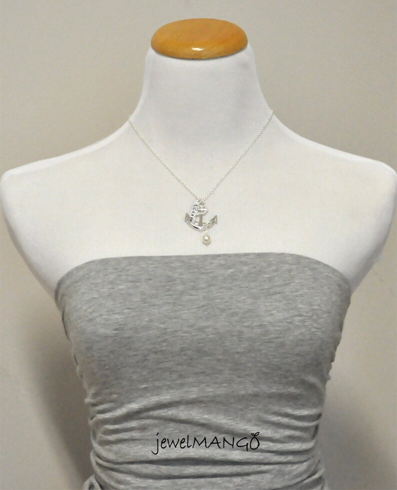 Personalized anchor necklace Wedding Keepsake necklace Etsy