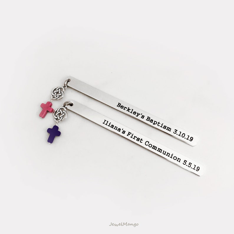 First Communion gift, Baptism, Confirmation, Personalized Bookmark,Custom Bookmark,Keepsake Date gift,Christian gifts, Catholic gifts, cross 