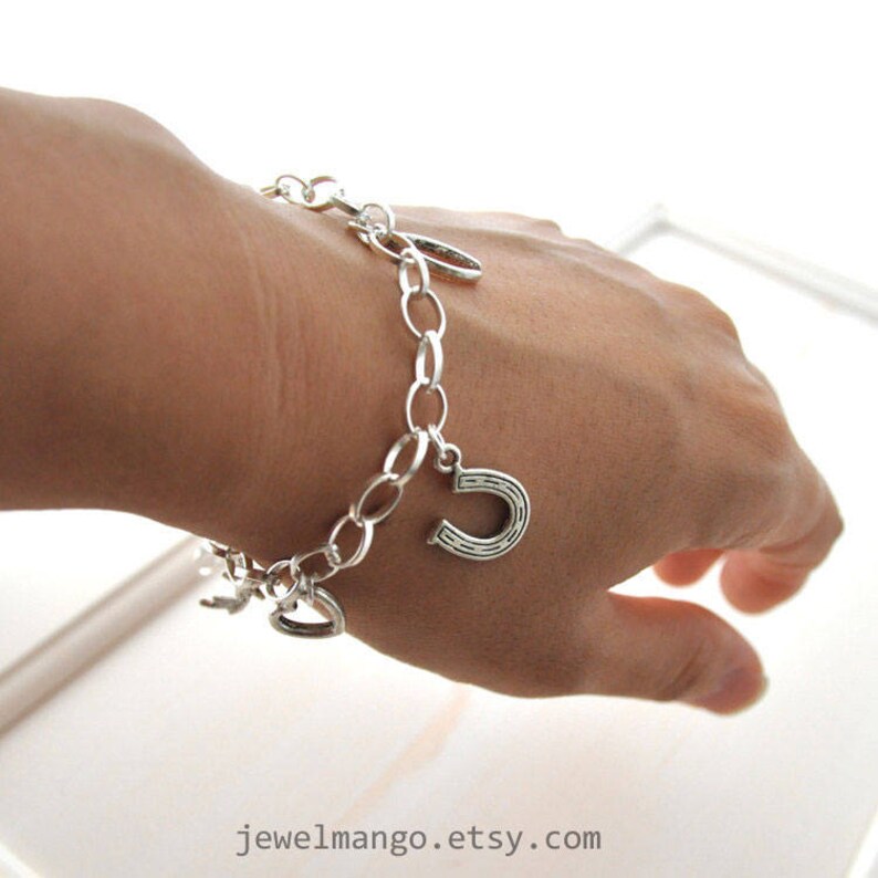 Lucky Charm Bracelet Lucky Jewelry Horseshoe Four Leaf Etsy