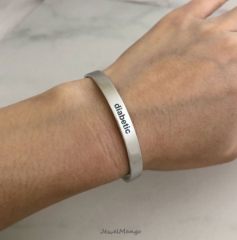 Diabetic Bracelet Custom Cuff Bracelet Personalized Cuff Etsy