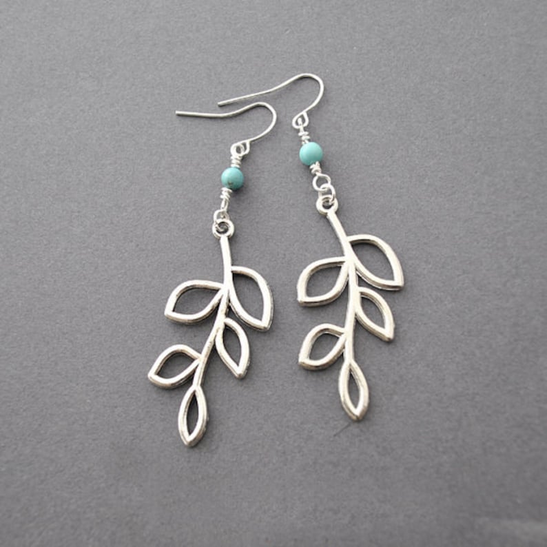 Leaf Silver Earrings Everyday Earrings Modern Look Etsy