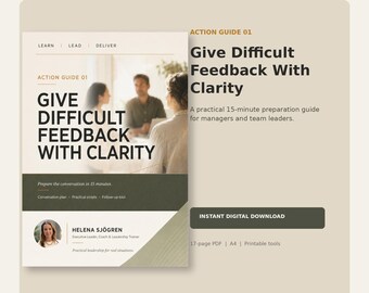 Difficult Feedback Guide for Managers | Conversation Scripts and Printable Leadership Workbook