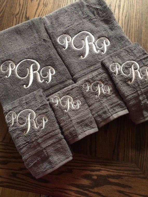 Items similar to Oversized set of Monogrammed Towels on Etsy