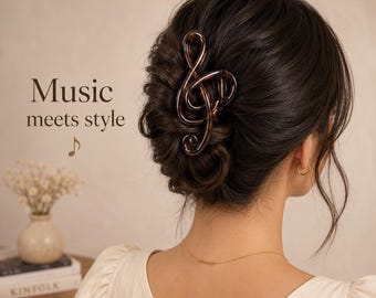 Fermaglio per capelli a forma di nota musicale, accessorio vintage unico per capelli, fermaglio per chignon retrò anni 2000 per donna
