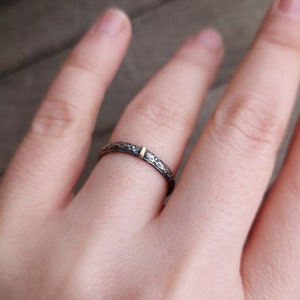 Medieval Sterling Silver Wedding / Promise Rings Set, 18K Gold Accent ...