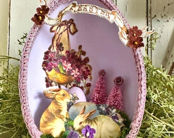 Handmade Easter Egg Diorama: Vintage Victorian Style