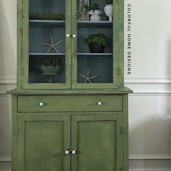 Farmhouse Cabinet, Farmhouse China Cabinet, Farmhouse Cupboard, Cottage Cabinet, Cottage Style China Cabinet, Pick Up Only