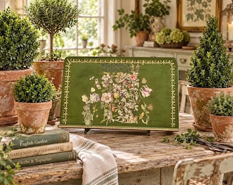 Hand Painted Wood Bed Tray | English Country Garden Floral (22"w x 14"d)