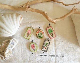 Hand Painted Polymer Clay Charm | Miniature Ice Cream, Popsicle, Floral Designs