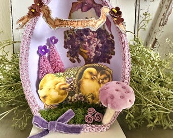 Handmade Easter Egg Diorama: Vintage Victorian Style
