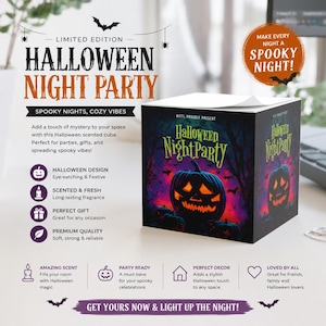 Halloween Night Party Note Cube | Jack-O'-Lantern Sticky Note Block