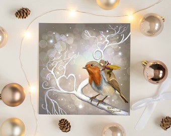 Fairy Robin Solstice greetings Christmas card