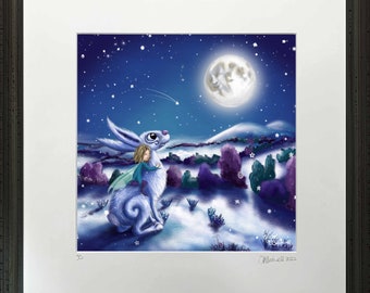 The Frosty Moon  - Magical print by Rachel Blackwell