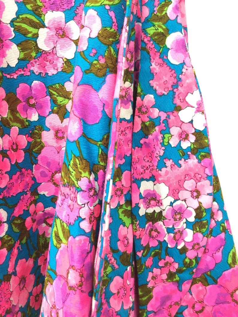 1970s Neon Circle Skirt with Matching Pussy Bow Tie
