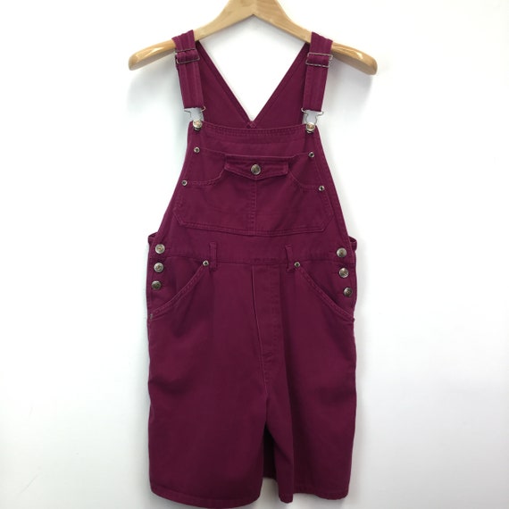Vintage Magenta Short Denim Dungarees