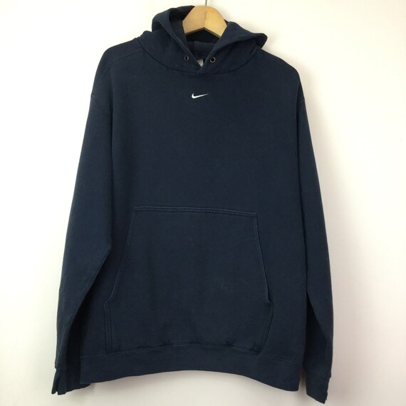 Vintage Nike Center Swoosh Navy Blue Hoodie