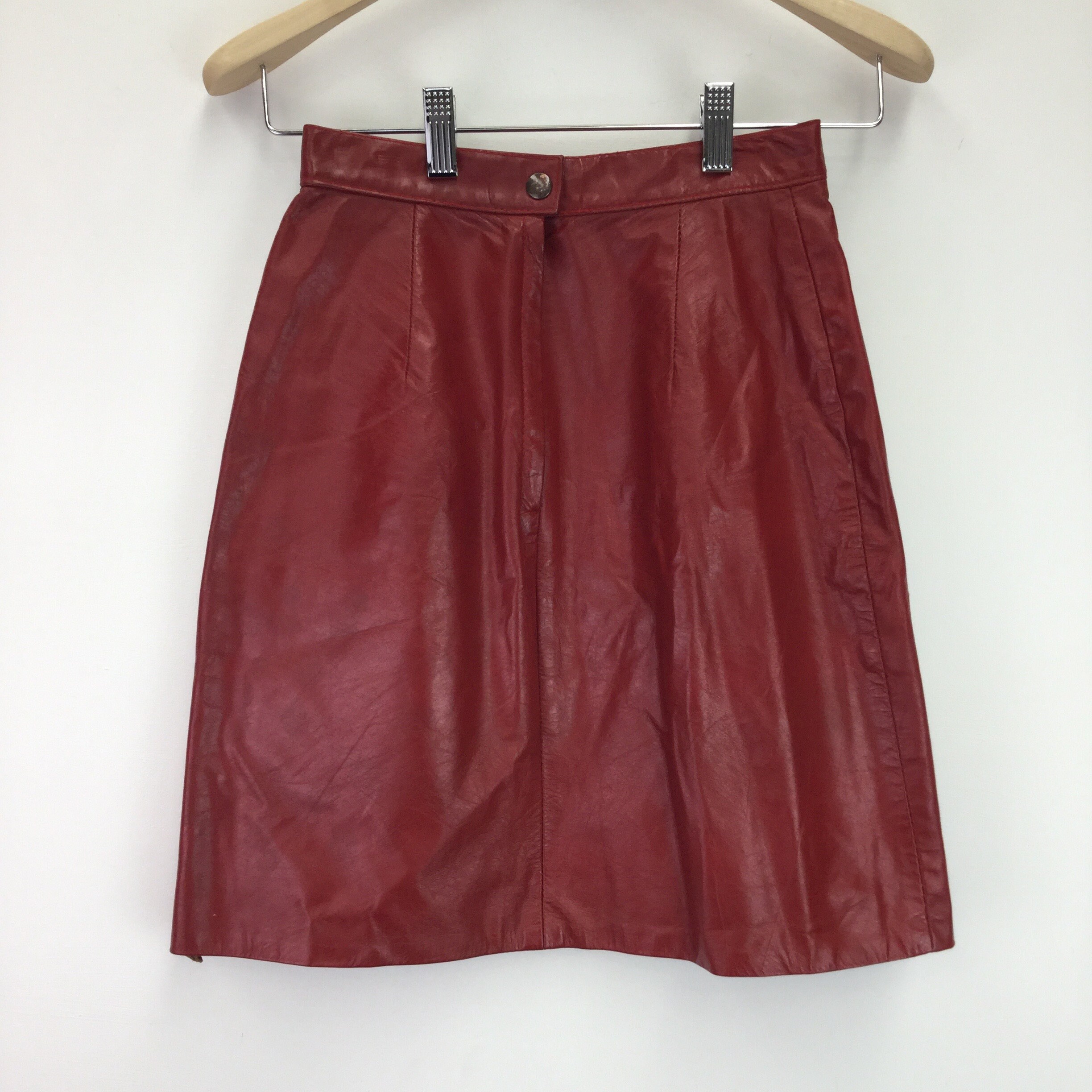 Vintage Red Pleather Mini Skirt | Etsy
