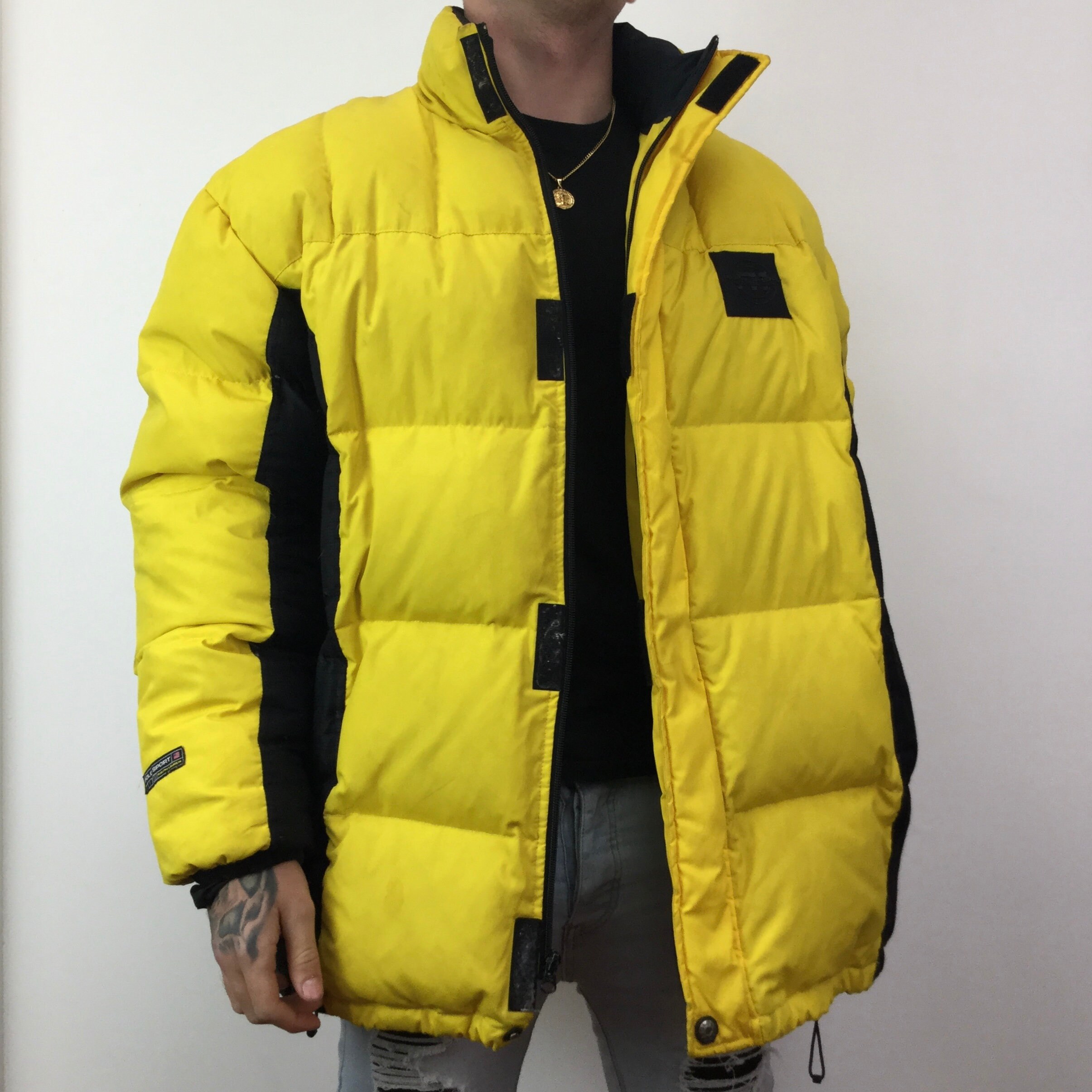 Image of Vintage Polo Sport Technical Yellow Puffer Jacket